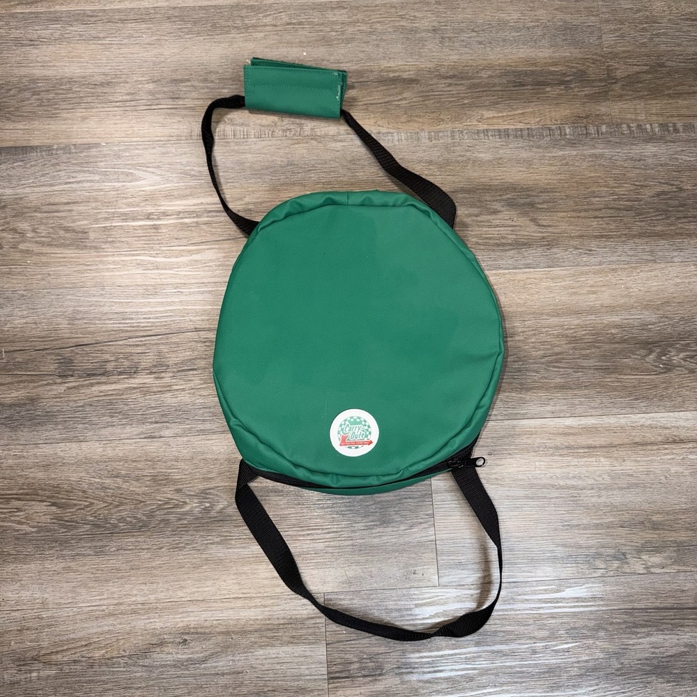 VTG Anchor Hocking Green Insulated Tote Bag Zippered Closure Strap Cold Hot Food